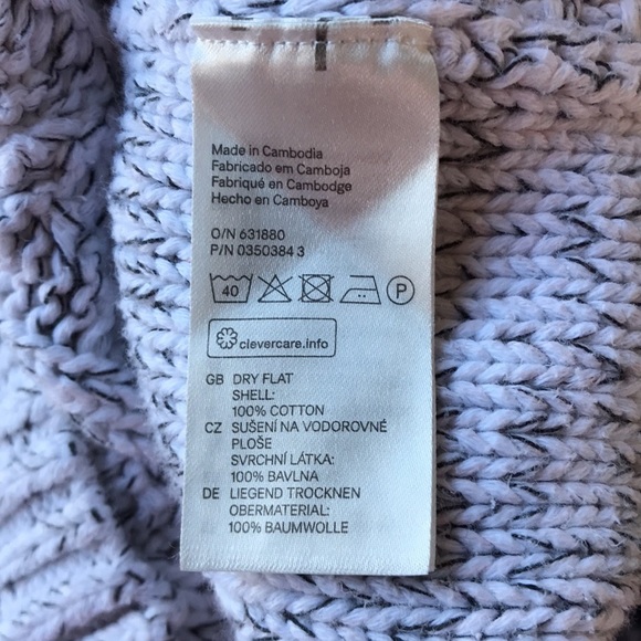 H&M L.O.G.G. white with black chunky cable knit sweater, size S - Picture 9 of 10